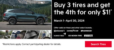 Buy 3 tires and get the 4th for only $1!